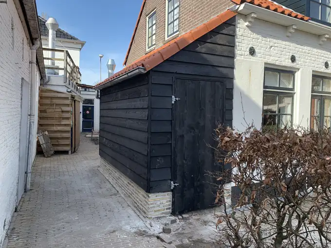 Houten schuur op maat gebouwd